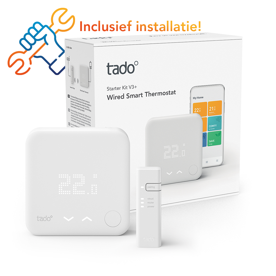 Starterskit met installatie - Bedrade Slimme Thermostaat V3+
